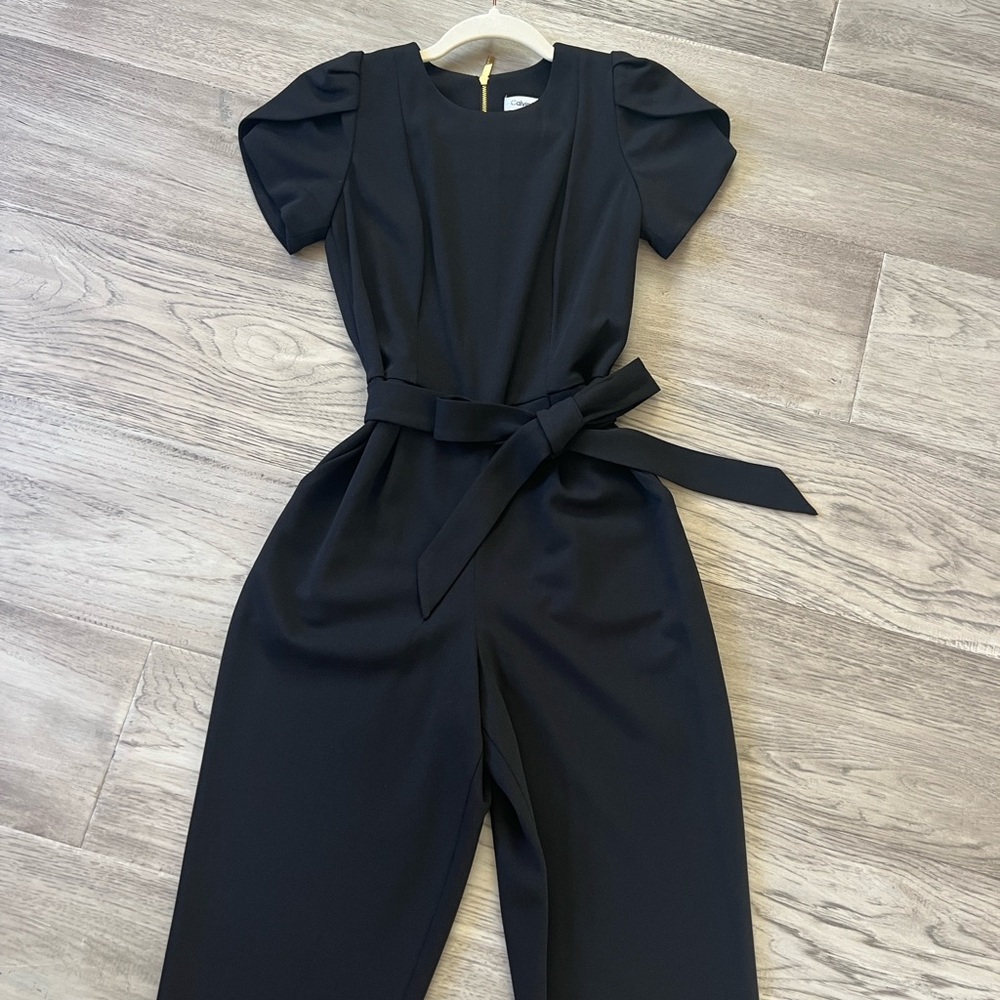 Calvin Klein Black Tie-Waist Women's Jumpsuit